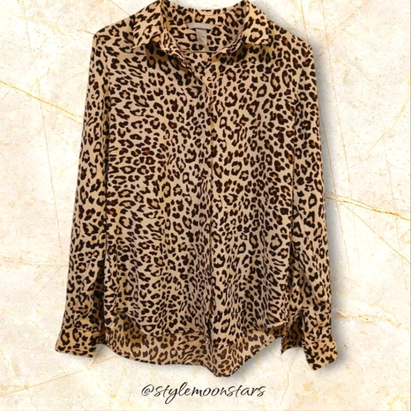 H&M Leopard Print Button Down Blouse - Picture 10 of 10